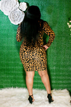 Load image into Gallery viewer, Passion Fitted Dress Cheetah Print
