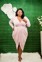 Load image into Gallery viewer, Perfect Me Draped Midi Dress | Powder Pink
